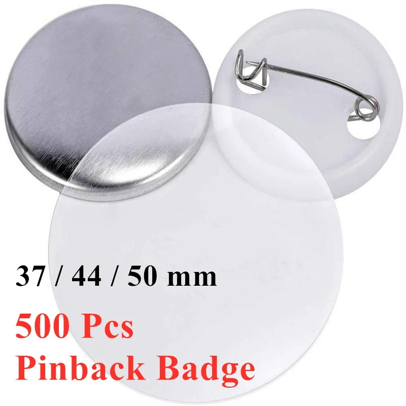 Button Badge Blank - 500 ชิ้น/เซ็ต Blank Badge Pinback ปุ่มอะไหล่อุปกรณ์สําหรับเสื้อผ้า/กระเป๋าถือตกแต่งโรงเรียน