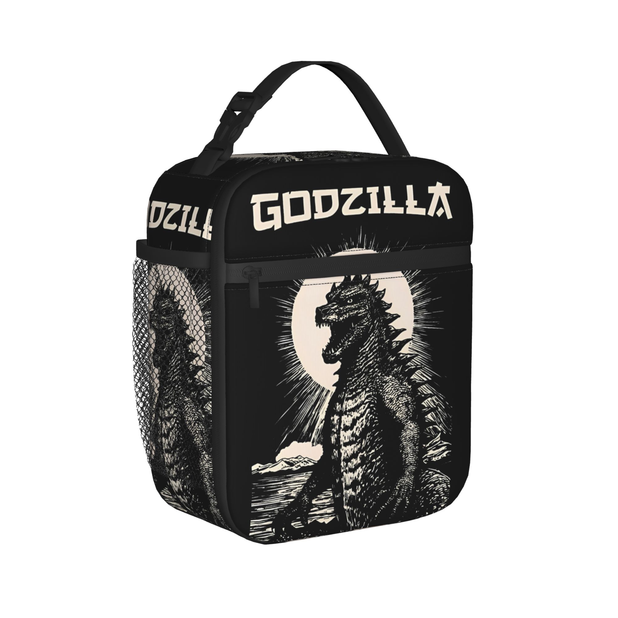 Tote Bag Sublimation - กระเป๋าใส่อาหารกลางวันแบบมีฉนวนกันความร้อน Great Wave Godzillaed ป้องกันการรั่วซึม กล่องใส่อาหารแบบเก็บความร้อน