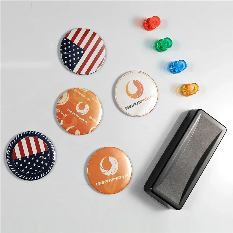 Button Badge Blank - ชิ้นส่วนปุ่มแม่เหล็กติดตู้เย็นแบบนุ่ม 100 ชุด ขนาด 58 มม.