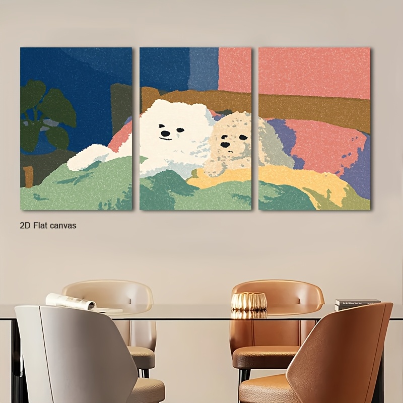 ภาพวาดสุนัขขนฟูน่ารักบนผ้าแคนว - Canvas Wrap Ready บทวิจารณ์และราคา