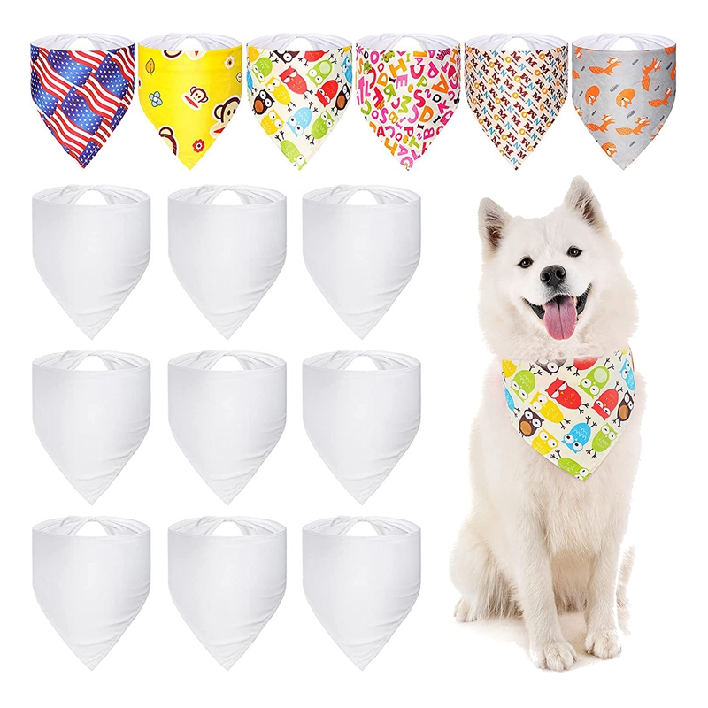 ผ้าพันคอสุนัขแบบสามเหลี่ยมสำหร - Bandana Blank White บทวิจารณ์และราคา