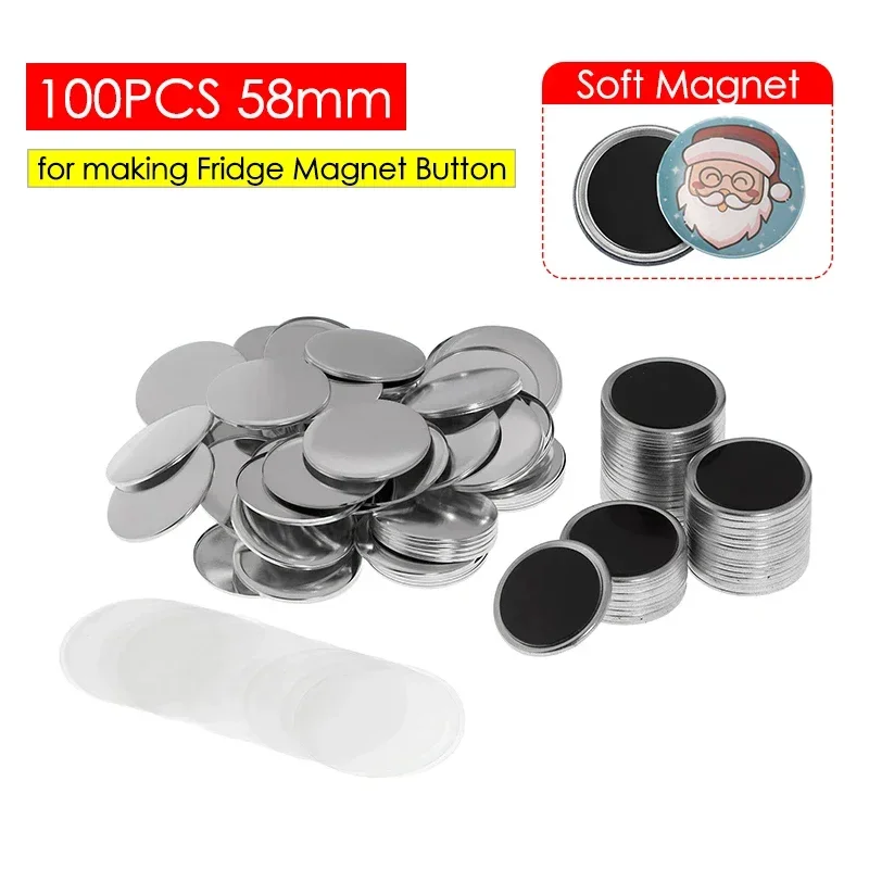 50/100PCS 25-75 มม.แม่เหล็กตู้ - Button Badge Blank บทวิจารณ์และราคา